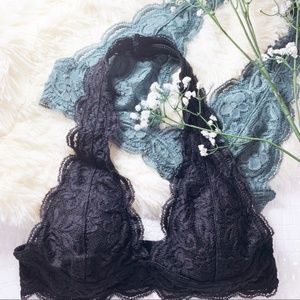 Infinity Raine Intimates & Sleepwear - Black Lace Halter Bralette Infinity Raine Intimates & Sleepwear - Black Lace Halter Bralette